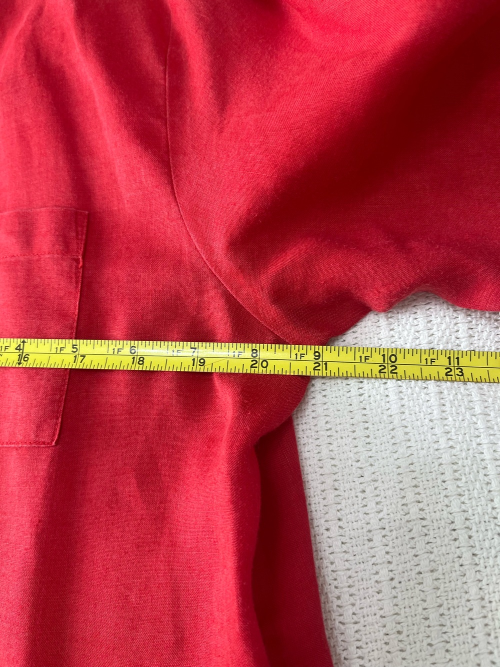 Red Linen Button-Up Shirt - Picture 5 of 7
